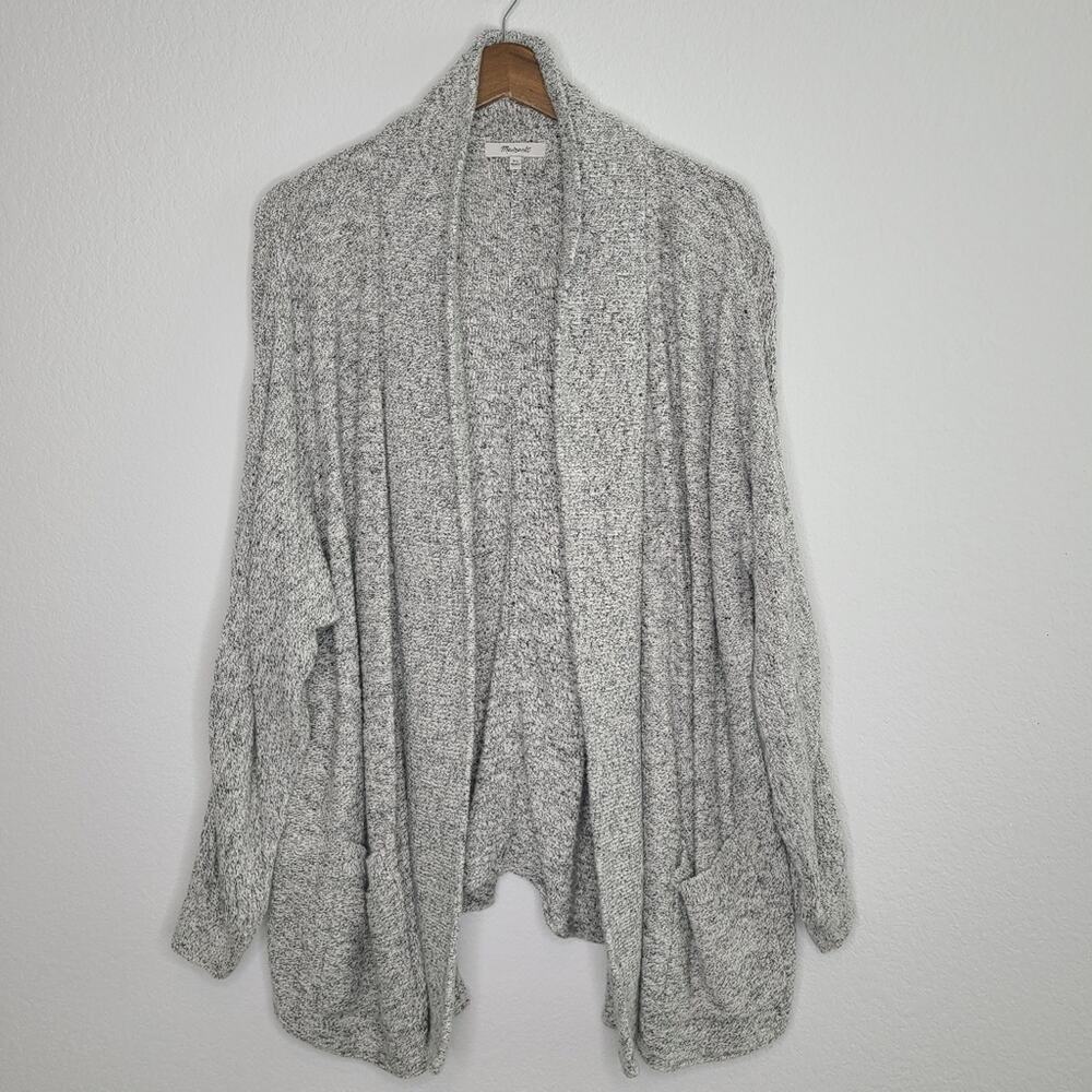 Madewell Harbor Open Front Cozy Gray Marl Women's Cardigan Sweater XL
